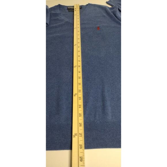 Polo Ralph Lauren Men’s XXL 100% Pima Cotton V-Neck Sweater Heather Blue - Picture 8 of 10